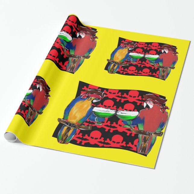 PIRATENPAPAGEIEN GESCHENKPAPIER (Ungerollt)