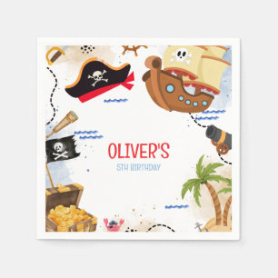 Piratenparty für Kinder Ahoy Matey Piraten-Gebur Serviette