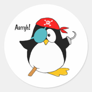 Piratenpinguin Runder Aufkleber