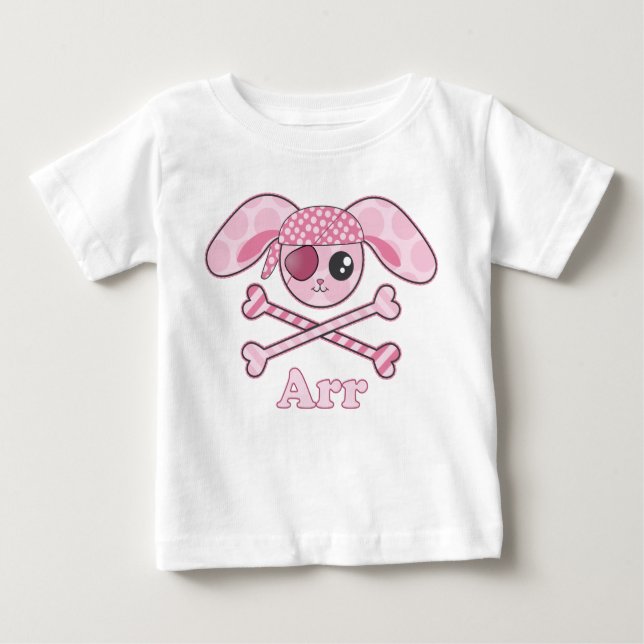 Piratenrosa Kawaii Baby T-shirt (Vorderseite)