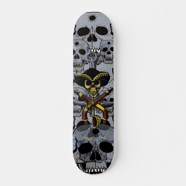 Piratenschädel cooler Skateboardentwurf Skateboard (Vorne)