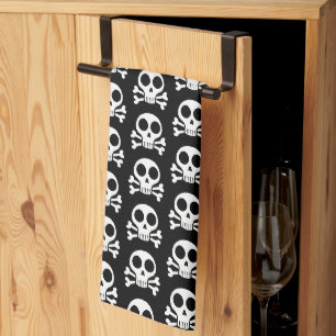 Piratenschädel-Design Geschirrtuch