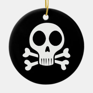 Piratenschädel-Design Keramik Ornament