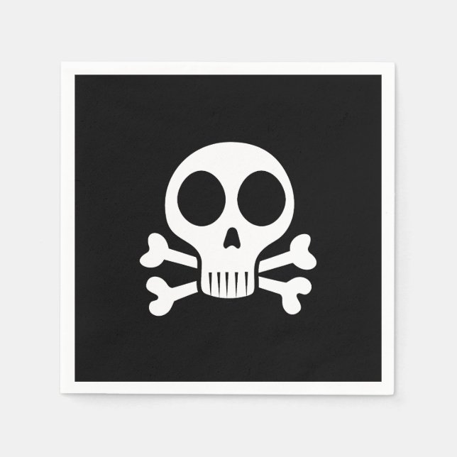 Piratenschädel-Design Serviette (Vorderseite)