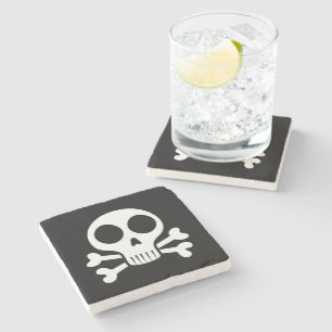 Piratenschädel-Design Steinuntersetzer