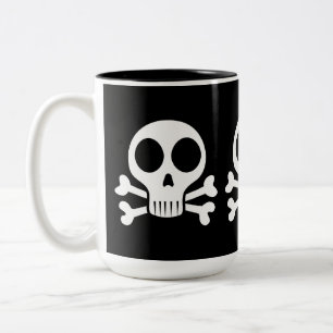 Piratenschädel-Design Zweifarbige Tasse