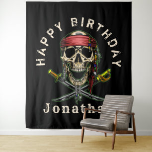 Piratenschädel-Geister-Königlich Geburtstagsrückwa Wandteppich