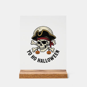 Piratenschädel Halloween Vintage Gravur Weiße Shi Acrylschild