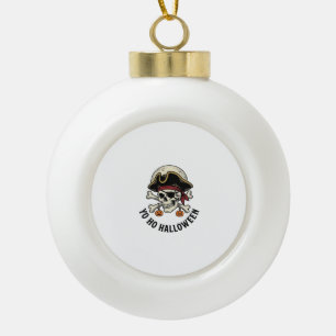 Piratenschädel Halloween Vintage Gravur Weiße Shi Keramik Kugel-Ornament