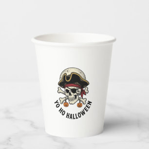 Piratenschädel Halloween Vintage Gravur Weiße Shi Pappbecher