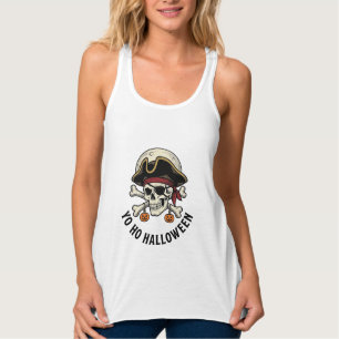 Piratenschädel Halloween Vintage Gravur Weiße Shi Tank Top