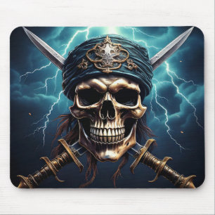 Piratenschädel mit Schwertern Mousepad