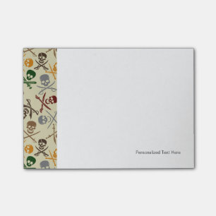 Piratenschädel mit überlaufenen Schwertern Post-it Klebezettel