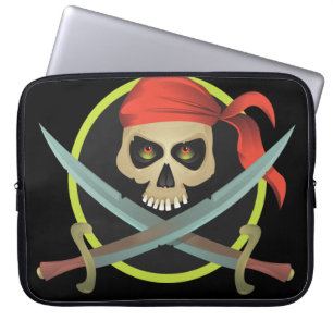 Piratenschädel mit überquerten Schwertern Laptopschutzhülle