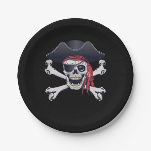 Piratenschädel Pappteller