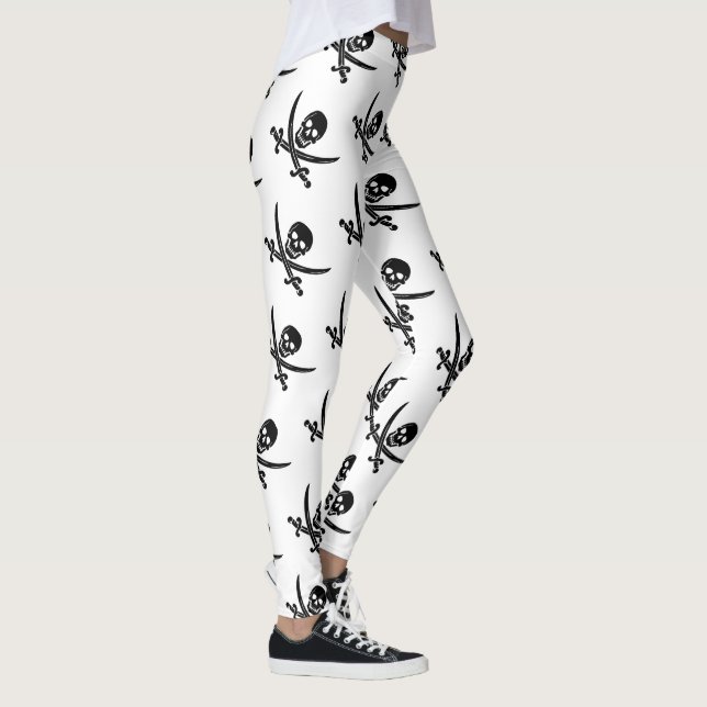 Piratenschädel-Piratenflaggemuster Leggings (Rechts)