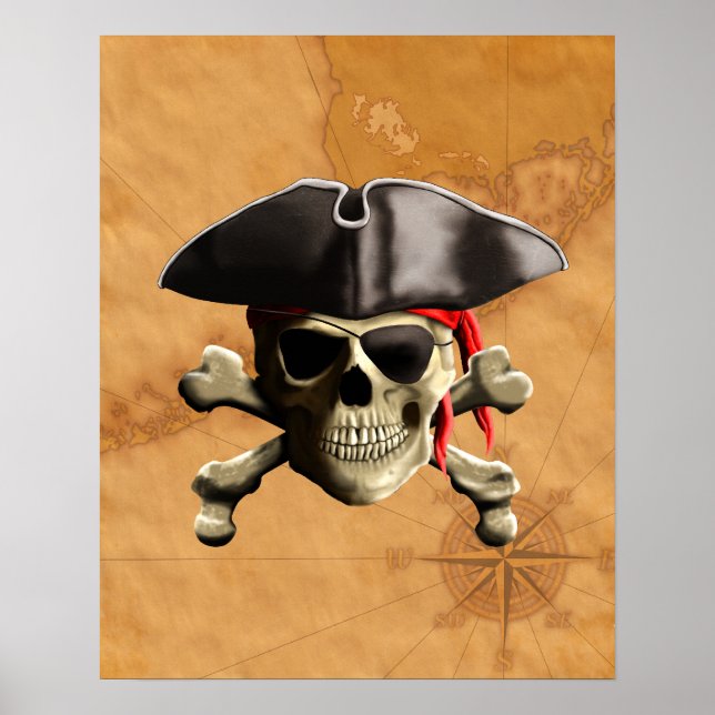 Piratenschädel Poster (Vorne)