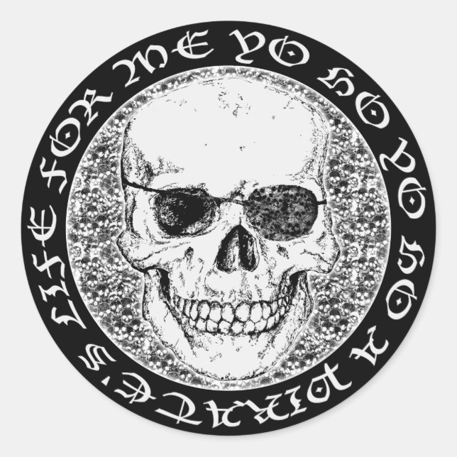 Piratenschädel Runder Aufkleber (Vorderseite)
