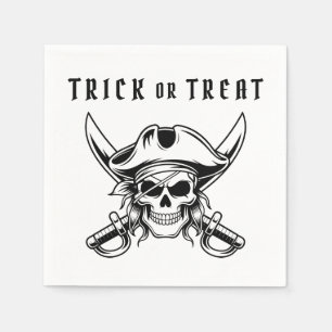 Piratenschädel-Süßes-oder-Saures-Halloween Serviette