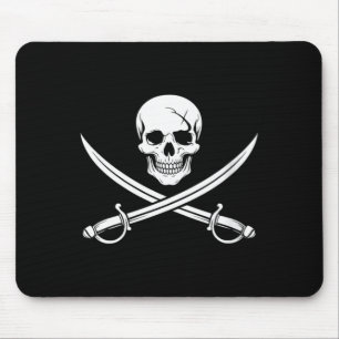 Piratenschädel und gekreuzte Knochen Kreuz Schwert Mousepad