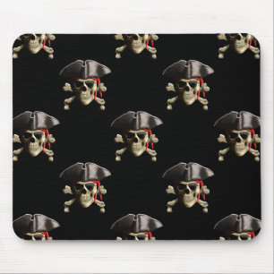 Piratenschädel und -hut mousepad