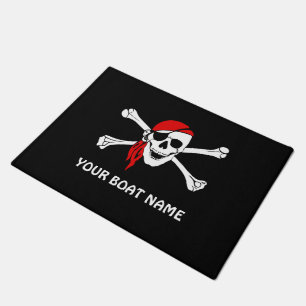 Piratenschädel und Knochen, maßgeschneidertes Bo Fußmatte