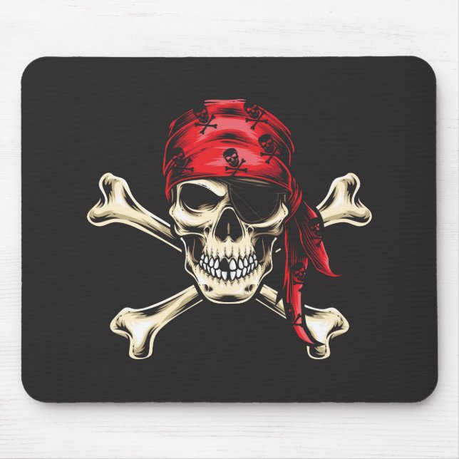 Piratenschädel und Kreuzknochen Mousepad (Vorne)