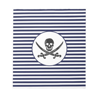 Piratenschädel und Kreuzknochen Notizblock