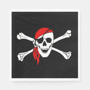 Piratenschädel und Kreuzknochen Serviette