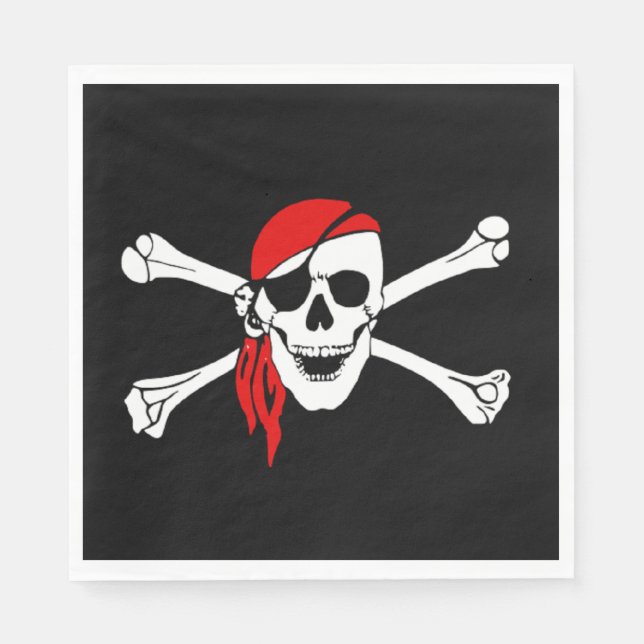 Piratenschädel und Kreuzknochen Serviette (Vorderseite)