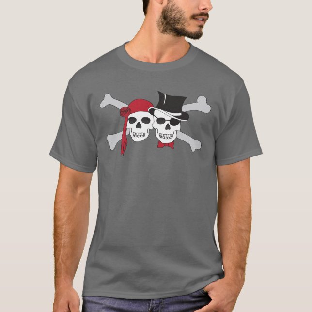 Piratenschädel und Kreuzknochen T-Shirt (Vorderseite)