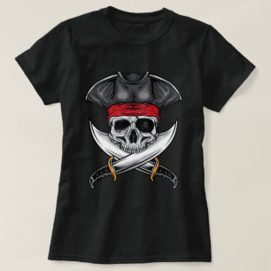 Piratenschädel und Schwerter T-Shirt