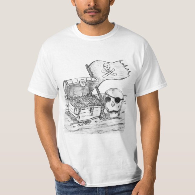 Piratenschatz-Szene-Skizze T-Shirt (Vorderseite)