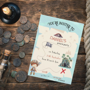 Piratenschatzkarte Kinderparty-Einladung Einladung