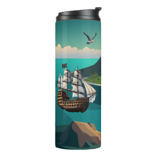 Piratenschiff auf der Schatzinsel Thermosbecher