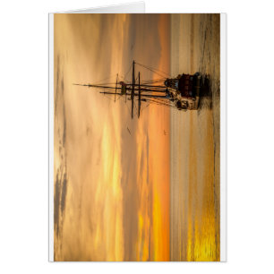 Piratenschiff bei Sonnenuntergang