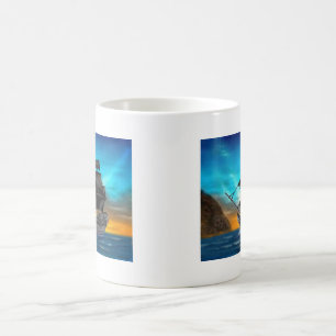 PIRATENSCHIFF BEI SONNENUNTERGANG TASSE