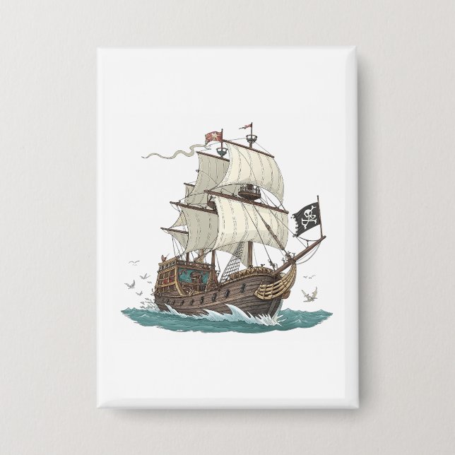 Piratenschiff Button (Vorderseite)