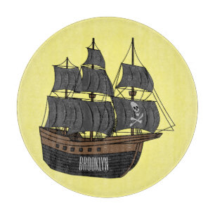 Piratenschiff Cartoon-Illustration Schneidebrett