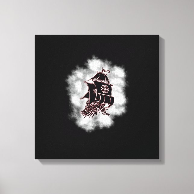 Piratenschiff "Dark Skies Pirate", gepanzert Canva Leinwanddruck (Vorderseite)