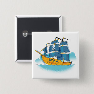 Piratenschiff des niedlichen Cartoon Button
