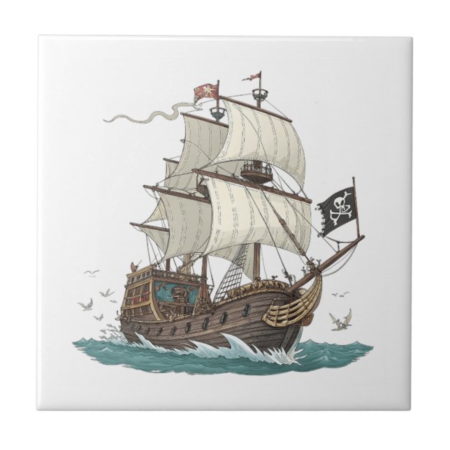 Piratenschiff Fliese (Vorderseite)