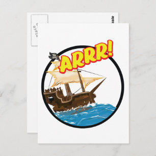 Piratenschiff Funny Cartoon Postkarte