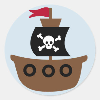Piratenschiff für Kinder Runder Aufkleber
