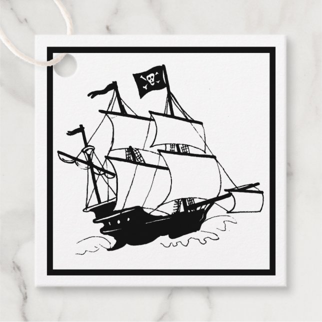 Piratenschiff Geschenkanhänger (Vorderseite)