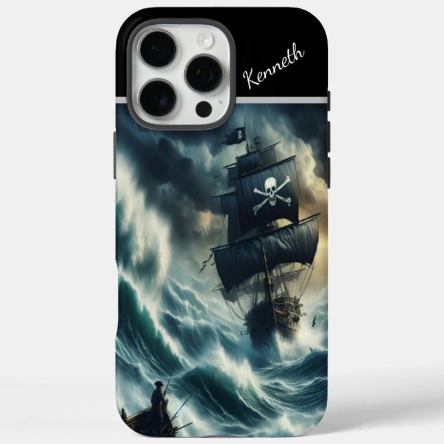 Piratenschiff im Sturm Case-Mate iPhone Hülle (Rückseite)