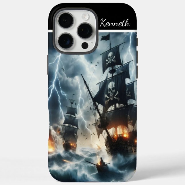 Piratenschiff im Sturm Case-Mate iPhone Hülle (Rückseite)