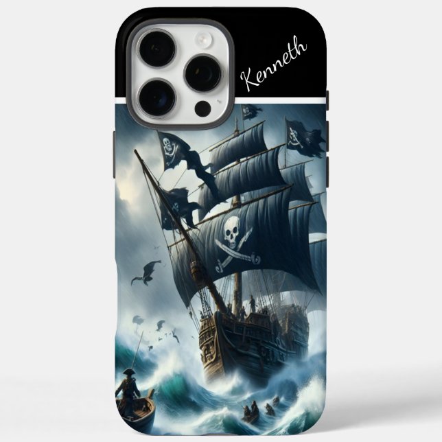 Piratenschiff im Sturm Case-Mate iPhone Hülle (Rückseite)