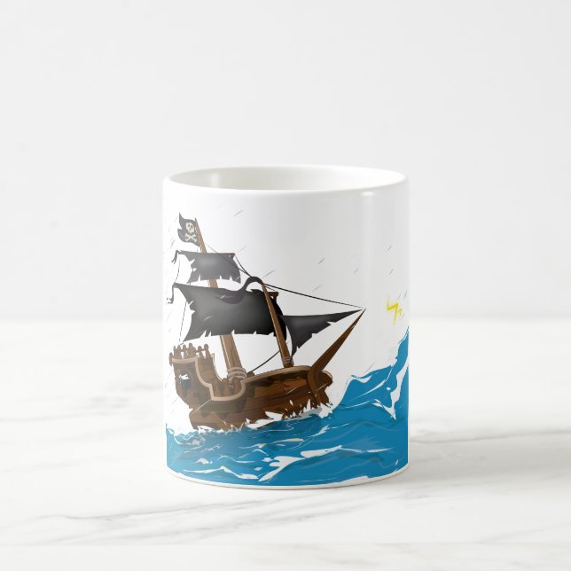 Piratenschiff im Sturm Tasse (Mittel)