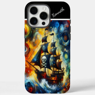 Piratenschiff in einem Sternensturm iPhone 16 Pro Max Hülle